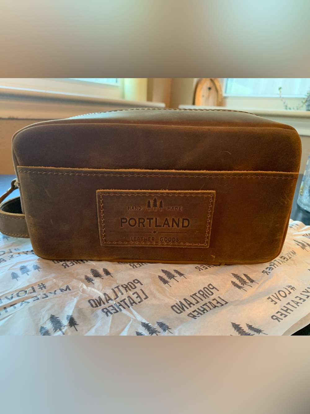 Portland Leather Goods Brown (Canyon) Leather Dopp Kit
